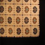 nappe couvre lit ikat detail marron bleu vert tisse main inde